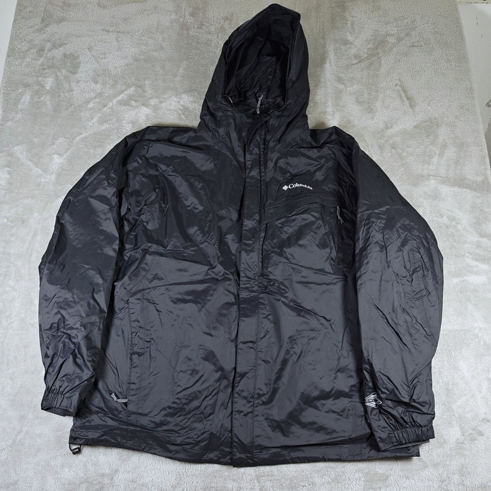 Columbia Jacket Mens 2XL Omni Tech Waterproof Breathable Hooded Rain Shell
